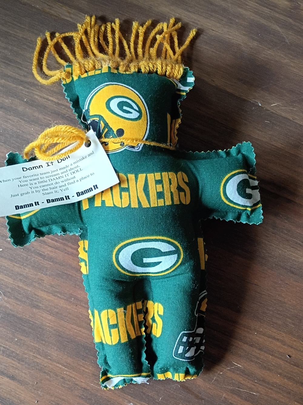 Green & Gold Packers Plush Fan Doll